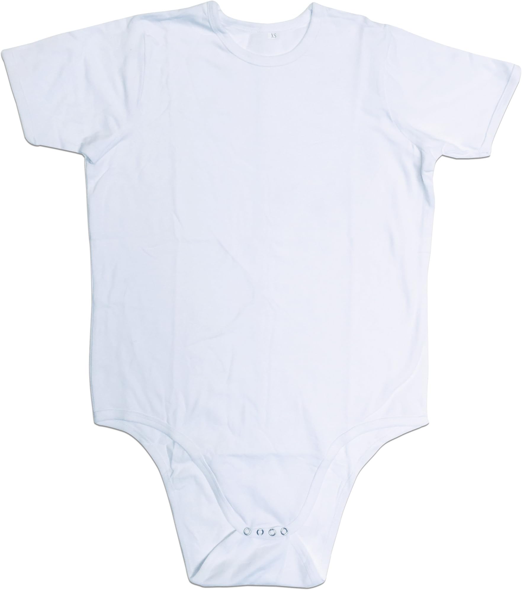 Cuddlz White Cotton Stretch Adult Short Onesie ABDL Romper Body Suit
