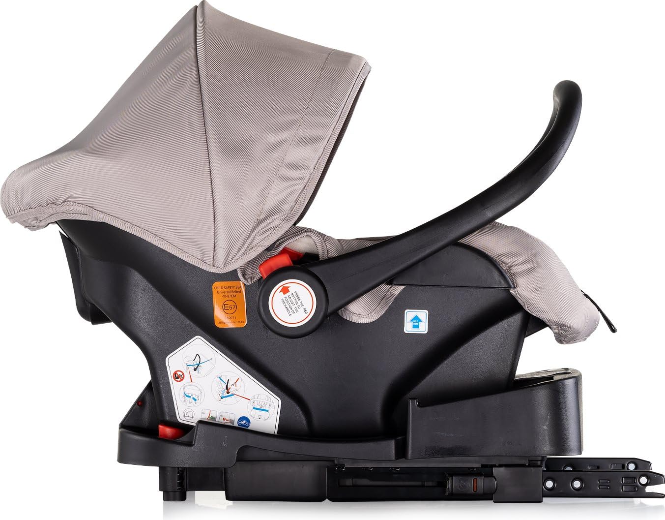 Chipolino Babyschale i-Size Aura (40-85cm) Gruppe 0+, Griff verstellbar, Gurt hellbraun