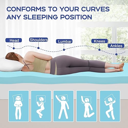 Miniatura 2 de VALUXE Cubrecolchón King de espuma viscoelástica de gel refrescante de 3 pulgadas, certificado CertiPUR-US para aliviar el dolor de espalda, ropa de