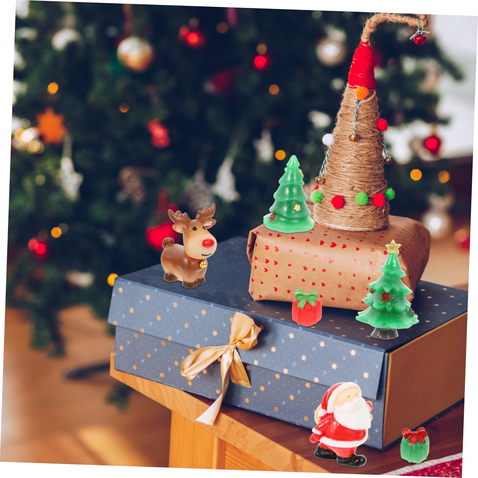 27pezzi Mini Decorazioni Natalizie in Resina Ornamenti Natalizi Forma Di Cartone Animato Micro Paesaggi Natalizi Pinzette Adatte Per Artigianato Natalizio Fai Da Te