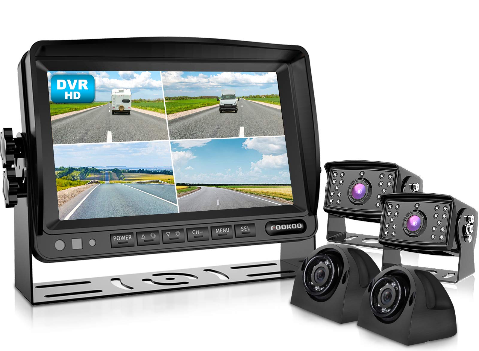 Buy Fookoo Ⅱ HD Wired Backup Camera System, 7'' Split Screen Monitor
