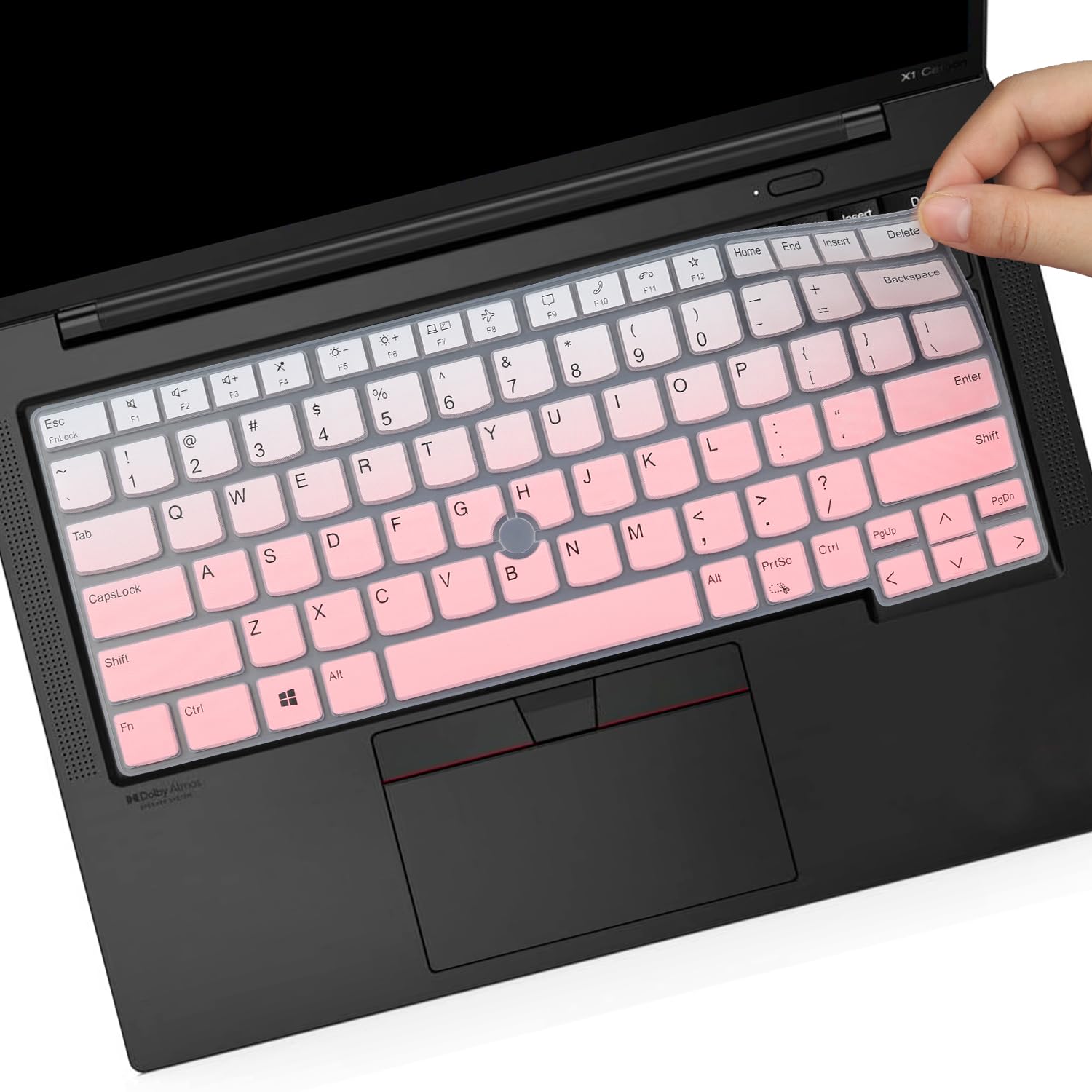 Keyboard Cover for 14" Lenovo Thinkpad x1 Carbon Gen 11/10, ThinkPad T14 T14s Gen 4/3, ThinkPad L14 P14s Gen 3,ThinkPad X1 Yoga Gen 8/7, Thinkpad E14 Gen 5 2023 Laptop-Ombrepink