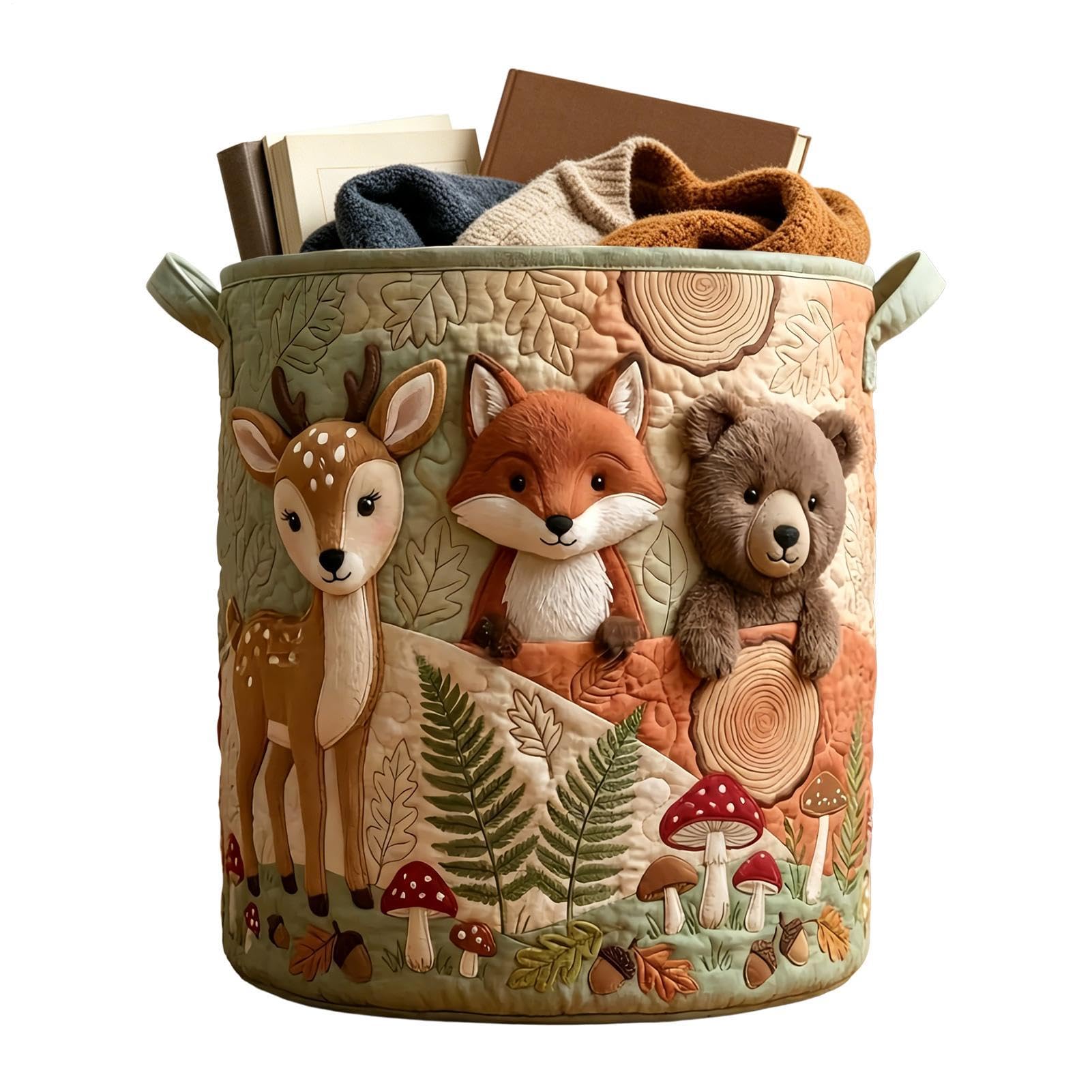 Panier de rangement en tissu matelassé avec poignées grand organisateur multifonction