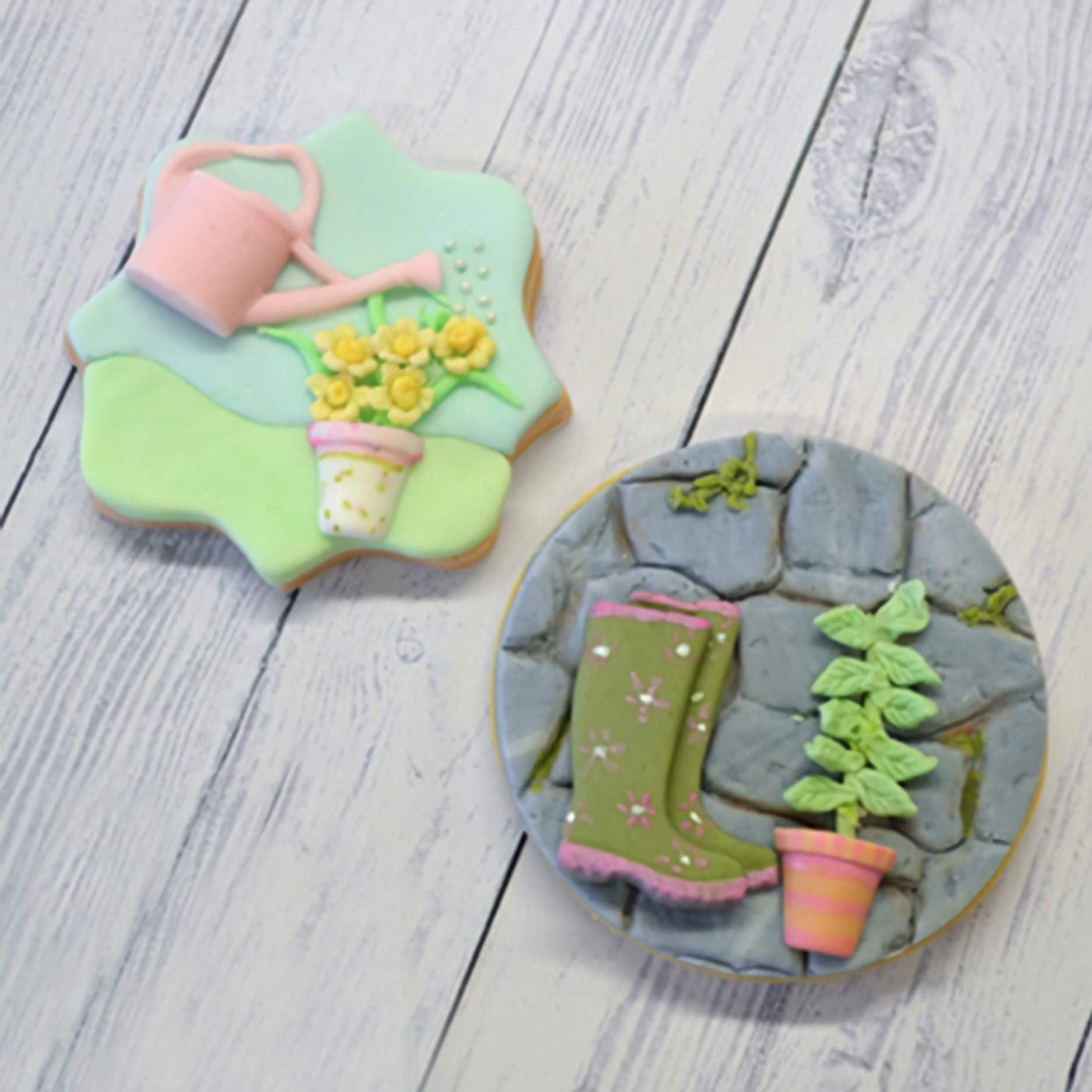 HengKe 2 Pieces Rock Texture Silicone Lace Mold, Food Grade Cake Molds, Candy, Icing, Biscuit Decor, Chocolate,Polymer Clay Fondant Snow Cake Decorating Supplies - Image 3