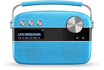 Saregama Carvaan Hindi - Portable Music Player with 5000 Preloaded Songs, FM/BT/AUX (Electric Blue)