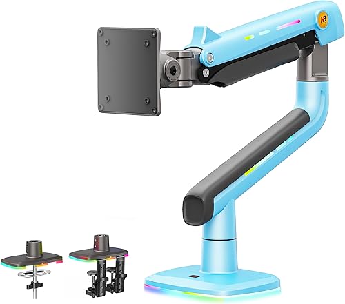 Miniatura 6 de Brazo para monitor de juegos NB o para pantallas de 32 a 60 pulgadas, carga de hasta 20 kg, VESA 75/100, luz RGB, resistente, ajustable en múltiples