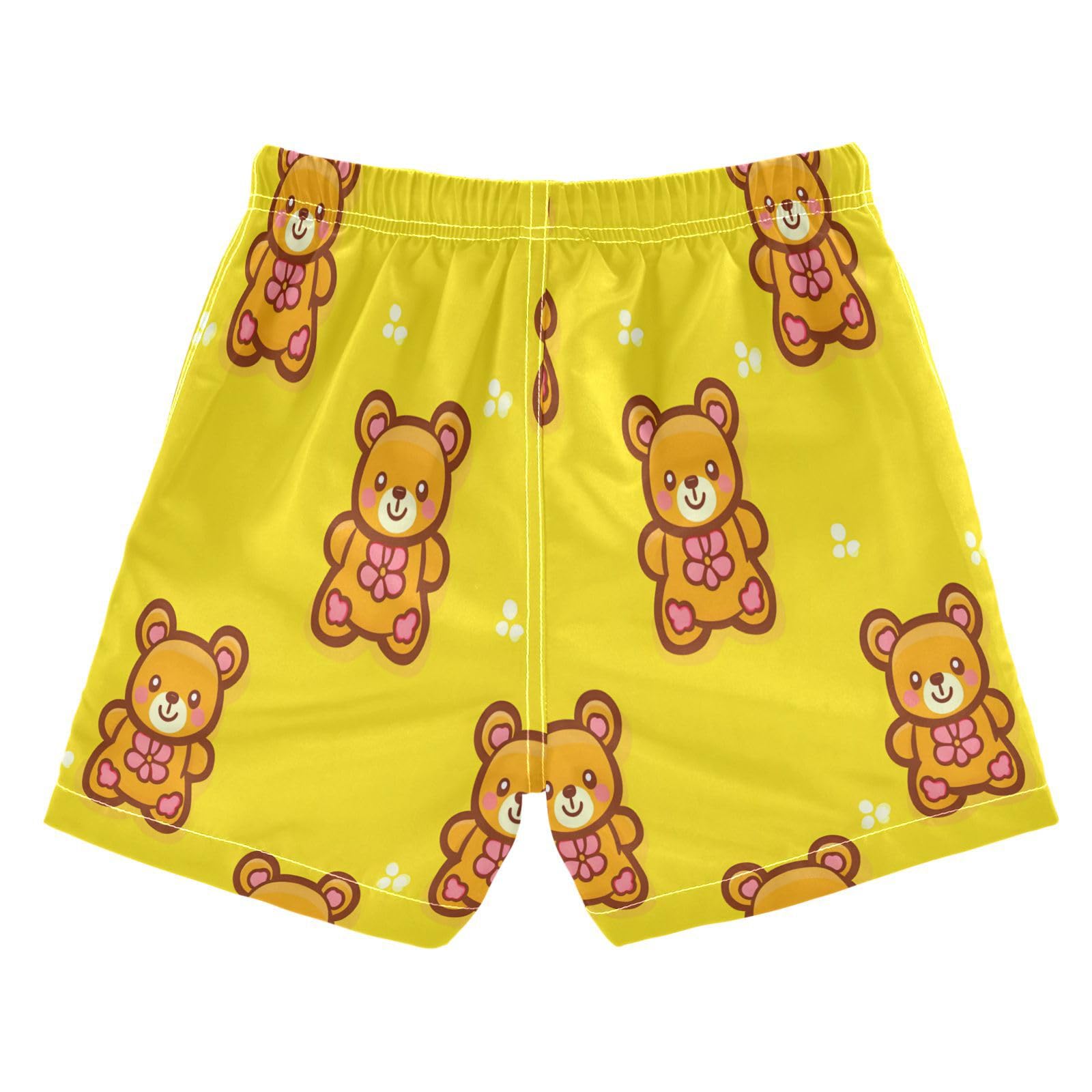 Boys Swim Trunks Toddler Swim Shorts Little Boys Swimwear Flower Bear Bathing Suit Swimsuit