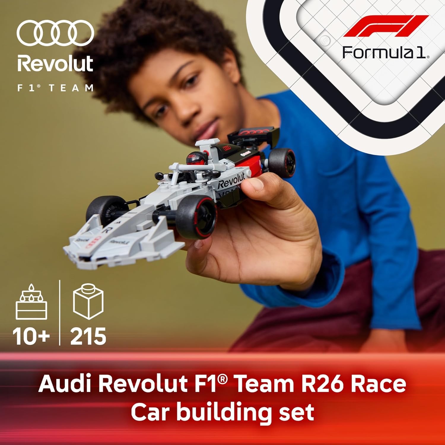 LEGO Speed Champions Audi Revolut F1 Team R26 Race Car Toy - Building Sets for Boys & Girls, Ages 10+ - F1 Car Kit for Display or Play - Gift for Birthdays - 77259