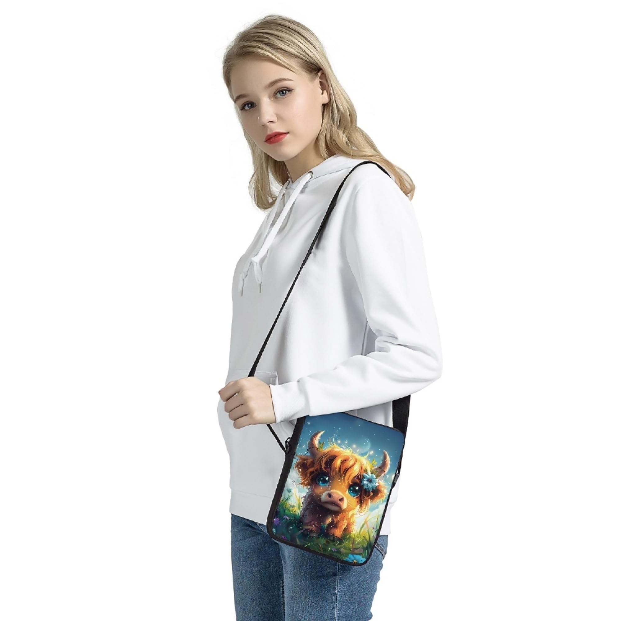 chaqlin Kawai Cow Design Crossbody Bags Women Mini Purse Small Messenger Tote Bags Kids Girls Sling Satchel Shoulder Handbag Woman Crossbody Purse — view 4