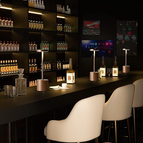 Miniatura 5 de SAKRINGT Paquete de 2 lámparas de mesa inalámbricas recargables, luz de mesa alimentada por batería de 5000 mAh, lámpara de escritorio LED portátil