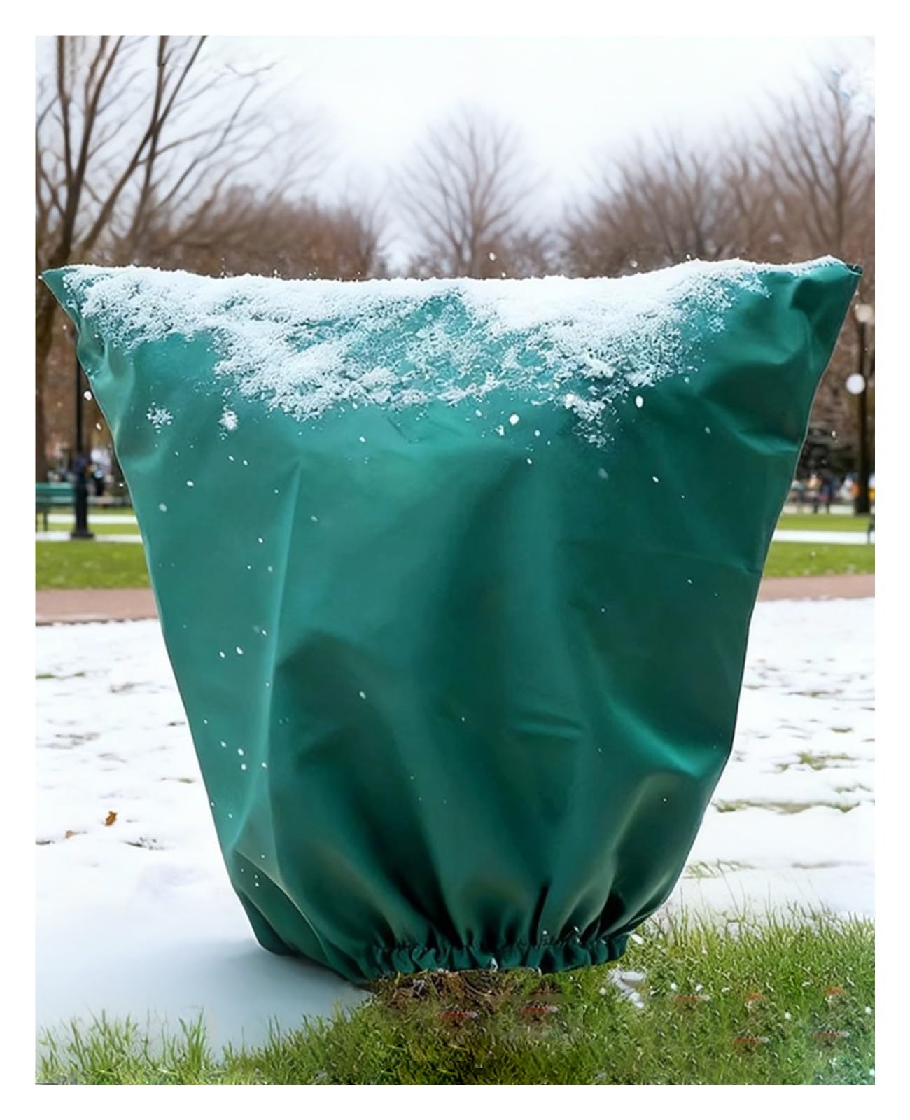 Funda reutilizable para protección de plantas de invierno, paño para heladas con cordón para arbustos, árboles y plantas en maceta al aire libre