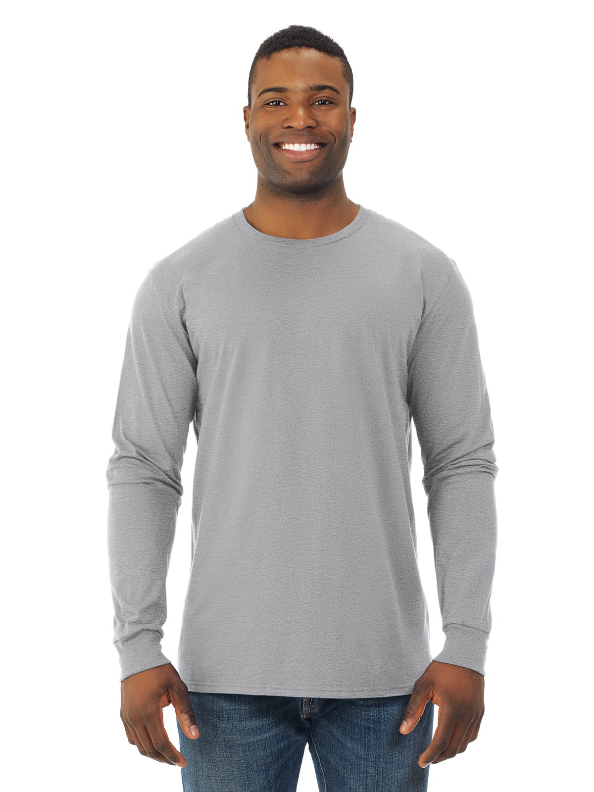 Fruit Of The Loom Mens Sofspun Long Sleeve T-Shirt, XL, Athletic Heather