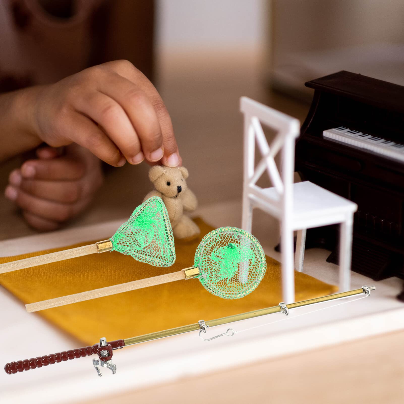 Kisangel Fishing Rod Doll House Decoration