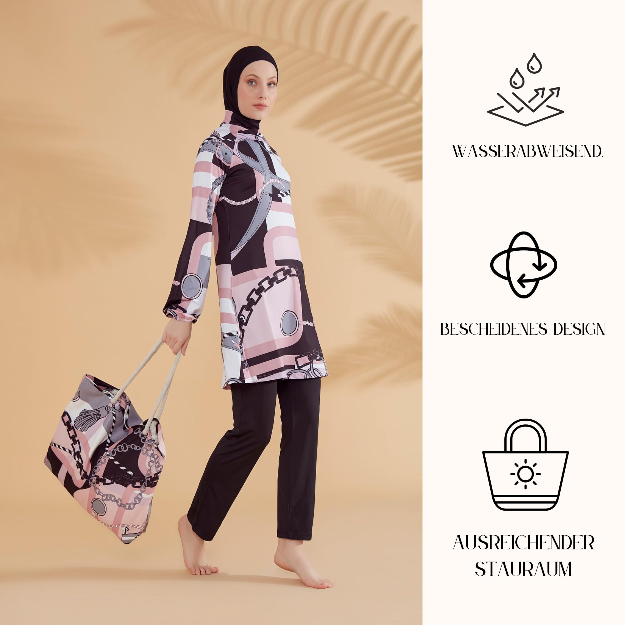 MARINA SWIMWEAR Sac de plage pour femme - Sac de shopping étanche - Sac de sport et sac fourre-tout pour femme - Sac de courses et sac de travail - Grand panier pour la plage et les loisirs