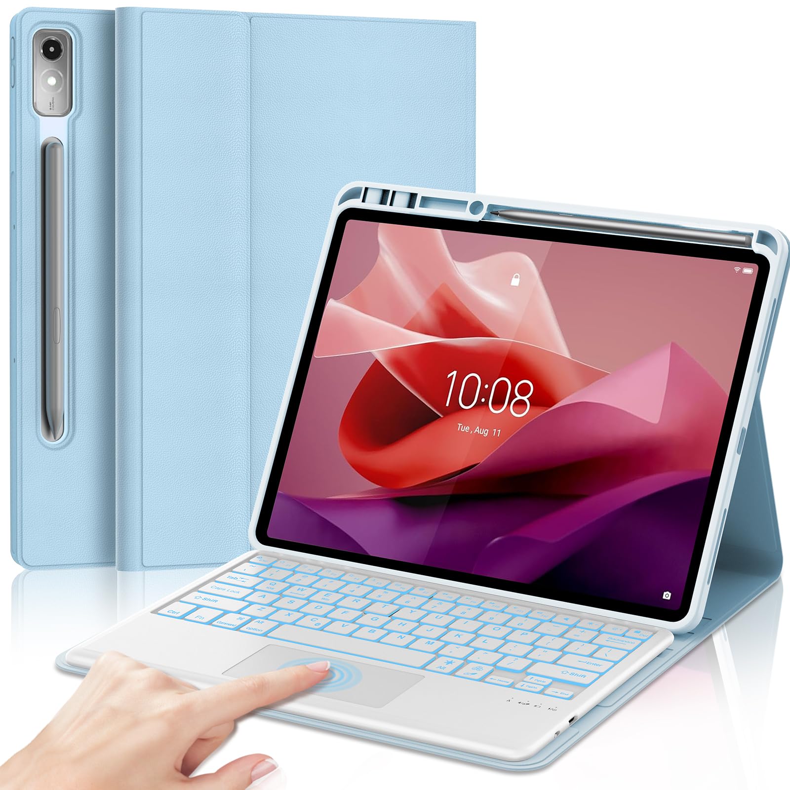 V*e様 Lenovo Tab P12 + Keyboard Pack Keyboard Case for Lenovo Tab P12 12.7 Inch Tablet 2025, 7 Colors
