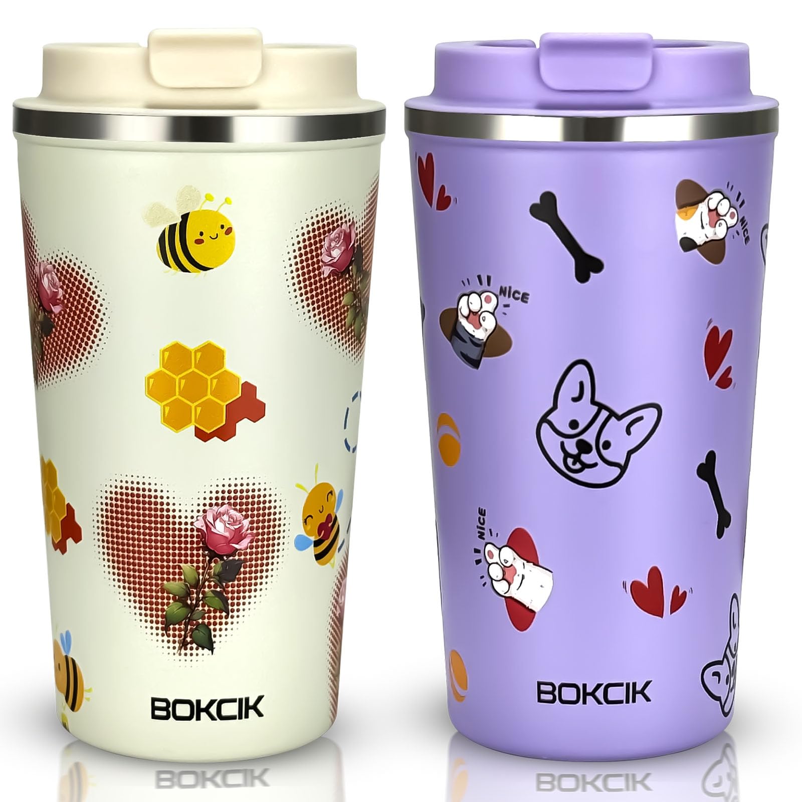 Insulated Travel Mug 510ml 2 Pack, BPA-Free SS 304 Coffee Cup with Flip Lid — image 1