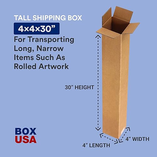 Miniatura 6 de BOX USA Cajas de cartón corrugado de 4 x 4 x 24 pulgadas de alto, 4 pulgadas de largo x 4 pulgadas de ancho x 24 pulgadas de alto, paquete de 100