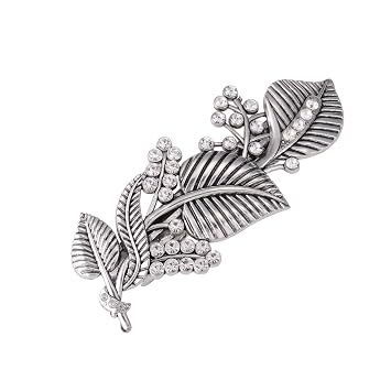 KKJOY Vintage Leaves Hair Clips Barrettes Hand Crafted Spring Clip Metal Hair Pin Headpieces Wedding Bridal Hair Accessories for Women Girls