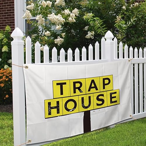 Miniatura 4 de Trap House - Bandera divertida con ojales de latón de 3 x 5 pies para decoración de dormitorio universitario, al aire libre, dormitorio, fiestas,