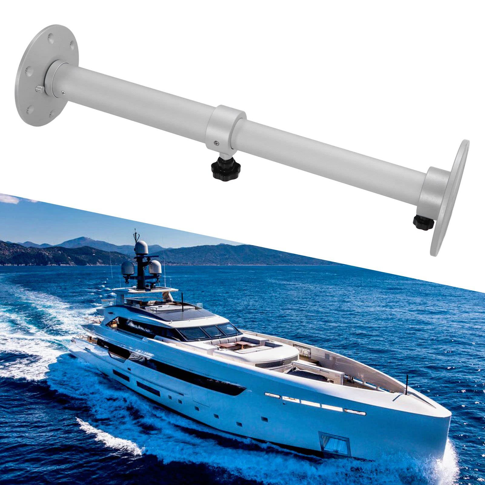 Gamba del Tavolo Rimovibile Telescopica Regolabile in Altezza EVGATSAUTO 445-685 mm in Lega di Alluminio Argento Smerigliato per Yacht Terrazza Casa