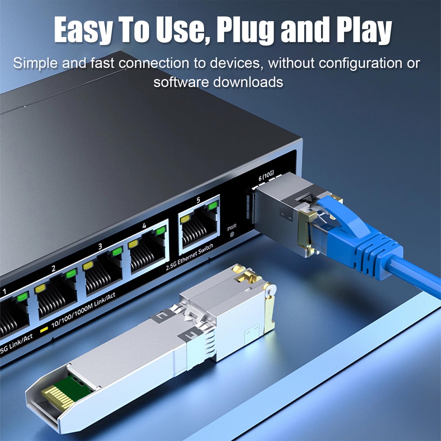 Module cuivre BAUDCOM SFP vers RJ45 10G de 30 mètres, émetteur-récepteur SFP+ 10GBase-T compatible avec Cisco SFP-10G-T-S, Ubiquiti UniFi UF-RJ45-10G, Netgear, Mikrotik S+RJ10, TP-Link et D-Link. (X2)