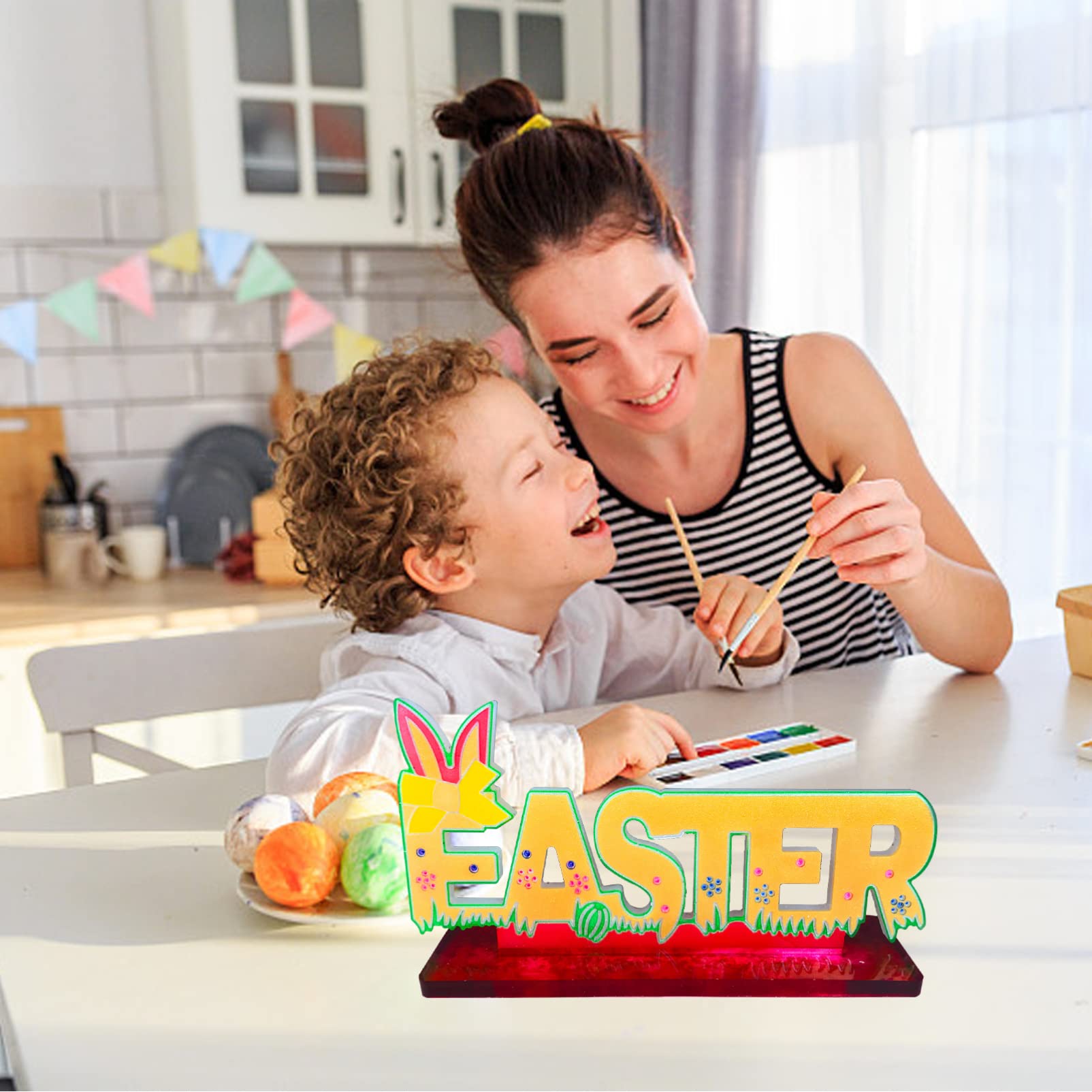 VALICLUD Silikonform Ostern Mit Schriftzug & Osterhase – DIY Gießform Für Schokolade, Harz Oder Gips