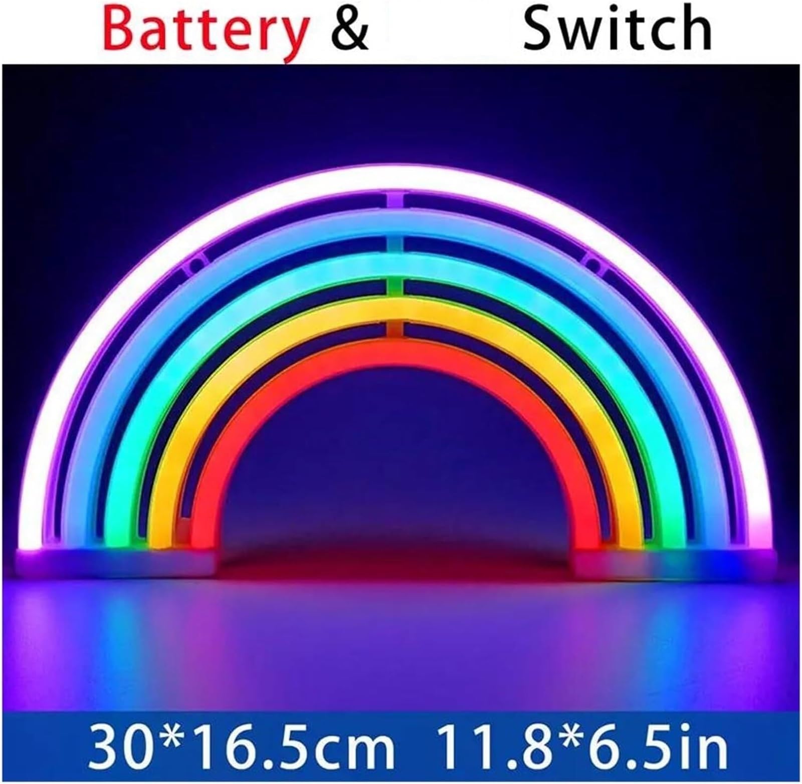 Insegna al neon a forma di arcobaleno, lampada a LED per decorazioni per feste e festività, luci da tavolo(Neon-6)