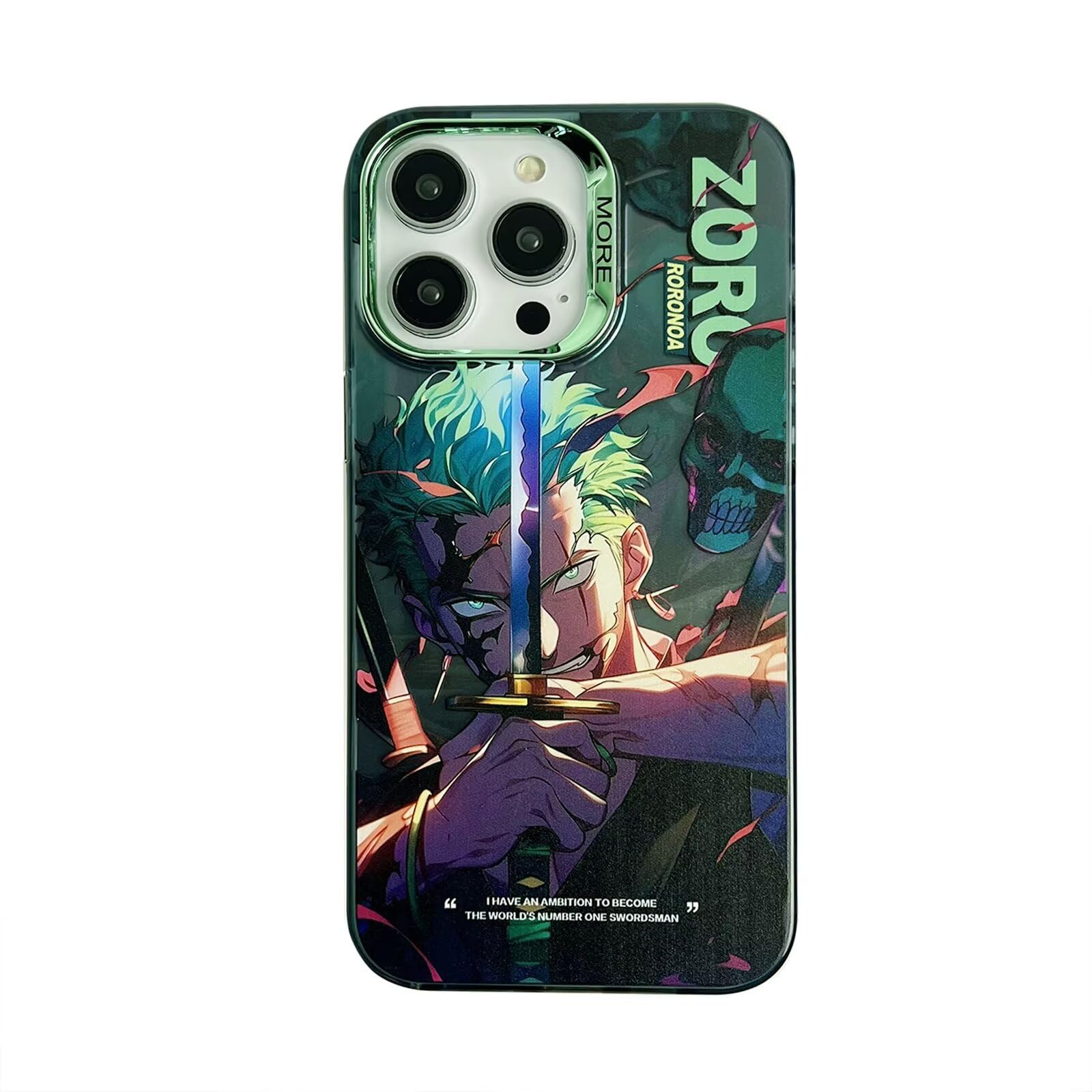 TanMay for iPhone 16 Pro Max(6.9inch) Case,Cool Japan Cartoon Fun Anime Design Soft TPU Shockproof Camera Lens Protective Cases Cover for Teen Boys and Girls Women-Skull Zoro