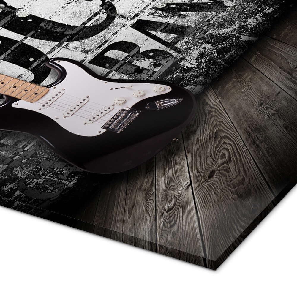 Posterlounge E-Gitarre an einer Wand Acrylglasbild | 50 x 50 cm Wandbilder Wanddeko