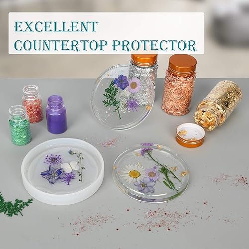 Miniatura 10 de Sapid 2 tapetes de silicona gruesa para manualidades, hoja de silicona antiadherente para resina epoxi, molde de joyería, tapetes de pintura