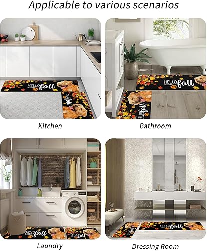 Miniatura 10 de Tapete de baño de otoño de Acción de Gracias para bañera, antideslizante, de secado rápido y absorbente, tierra de diatomeas, ducha, fregadero,