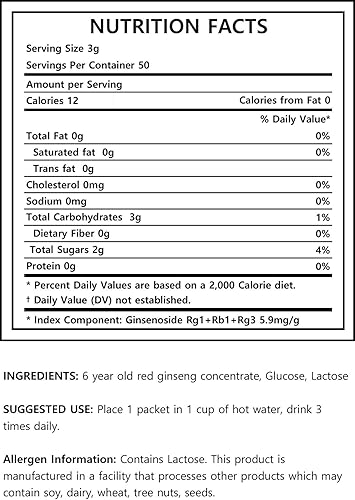 Miniatura 5 de Gangwoninsam ] Té de ginseng rojo coreano de 6 años (0.11 oz x 50 paquetes) – Contiene extracto de ginseng rojo coreano de 6 años, té coreano,