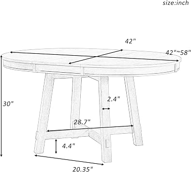 Extendable Dining Table - Round Dining Table with Leaf Extension and X-Shaped Base, Circular Dining Table with Solid Wood Frame,Oval Dining Table for Kitchen (Espresso)