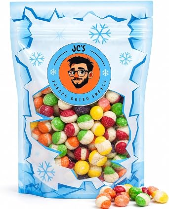 JC s Freeze Dried Sweets   Crunchy Halal Freeze Dried Candy & Fruit | Sweet & Sour Dry Sweets | Freezy Sweet Bundle | White Mix