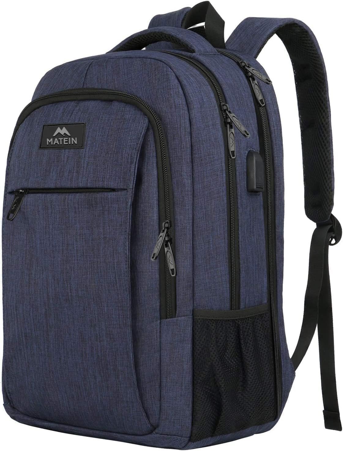 MATEIN Travel Laptop Backpack, Work Bag Lightweight Laptop Bag with USB Charging Port, Anti Theft Business Backpack, Water Resistant School Rucksack Gift for Men and Women, Fits 15.6 Inch, Grey — view 19