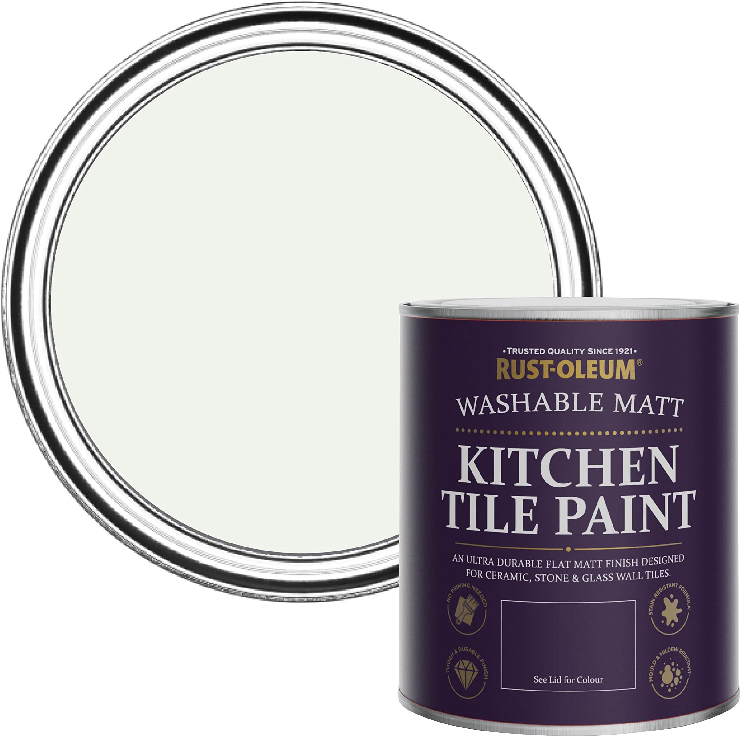 Rust-Oleum Off White water resistant Kitchen Tile Paint in Matt Finish - Steamed Milk 750ml