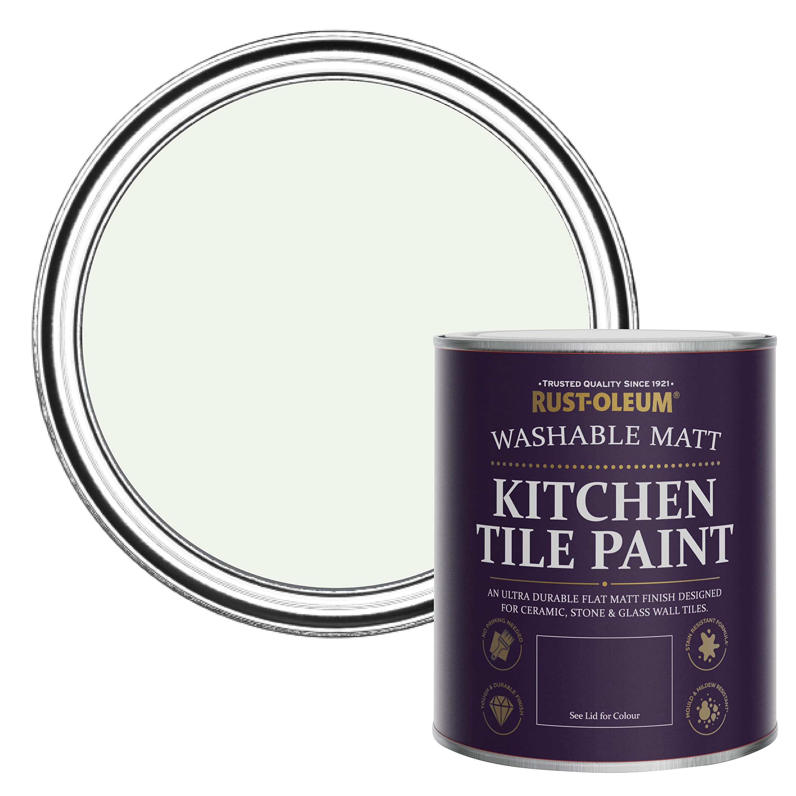 Rust-Oleum Off White water resistant Kitchen Tile Paint in Matt Finish - Steamed Milk 750ml
