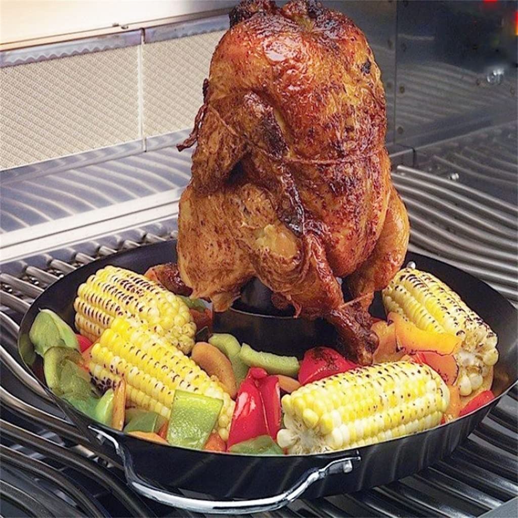 ADITAM KANBUN Barbacoa Asar Sartenes para Hornear Asador de Pollo Antiadherente Estante con tazón Pavo Hornear Barbacoa Accesorios Herramientas Double The Comfort