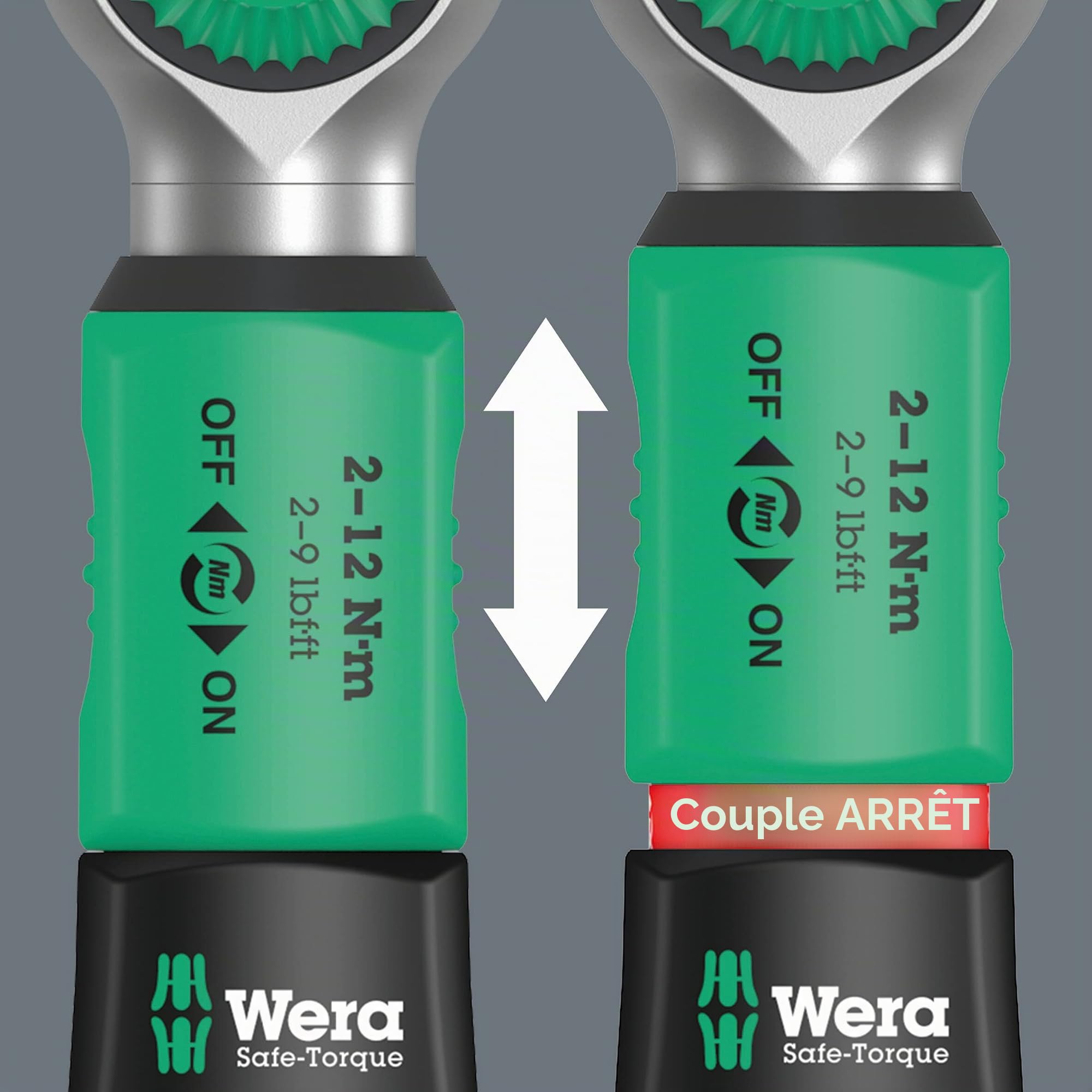Wera 05075801001 Safe-Torque A 2 Clé dynamométrique avec emmanchement hexagonal, 1/4", 2-12 Nm, Noir-vert