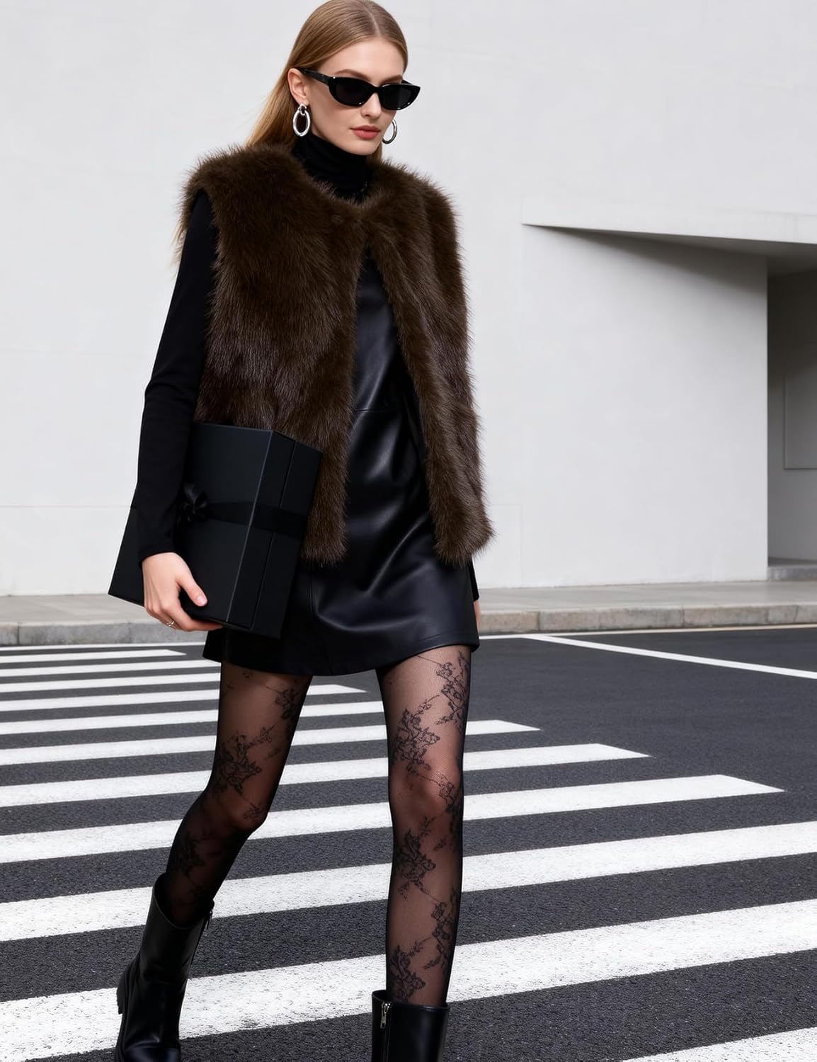 Women's Faux Fur Vest Sleeveless Fuzzy Jacket Fluffy Faux Fur Vest for Women Warm Winter Furry Vests Outerwear - Image 5