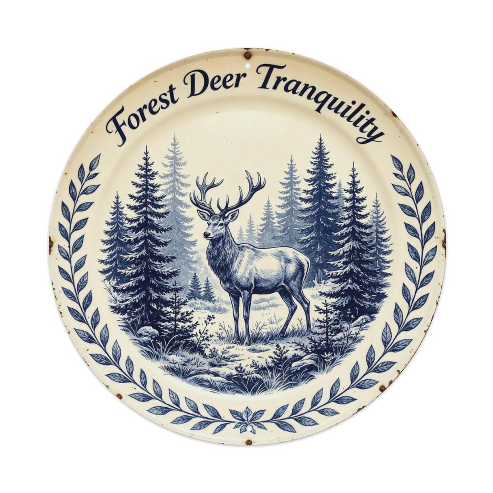 Forest Deer Tranquility Metal Tin Sign Plaque