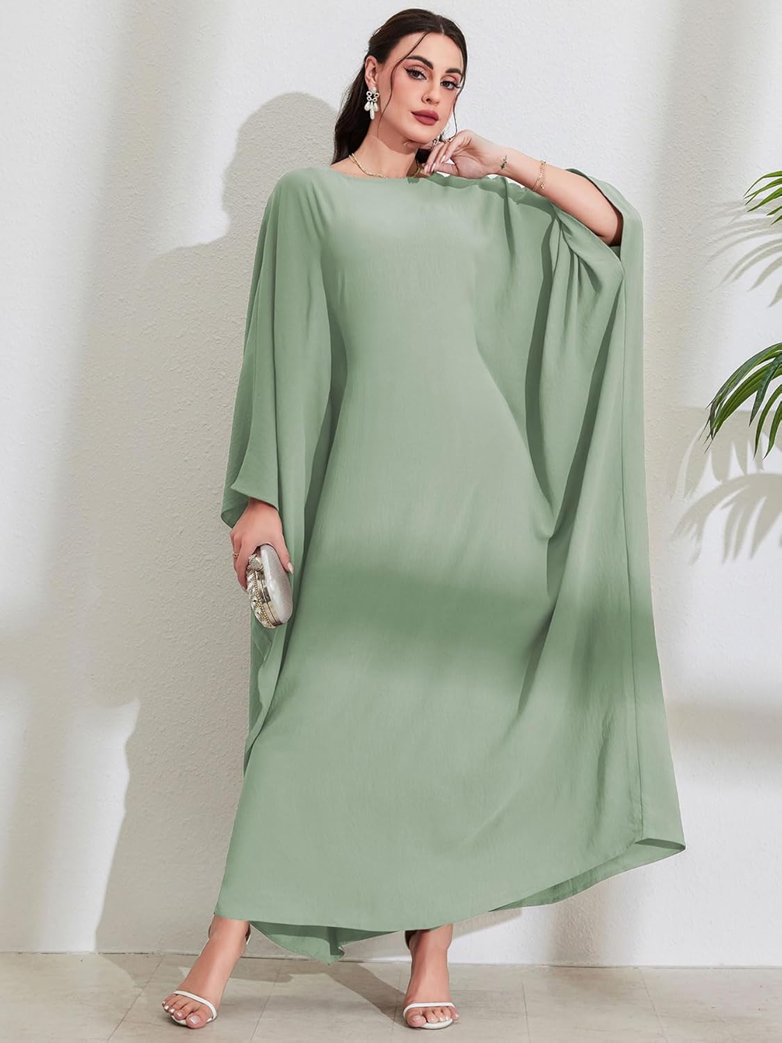 MedeShe Women's Modest Hidden Adjustable Belt Oversized Abaya Muslim Dress Prayer Robes Kaftans