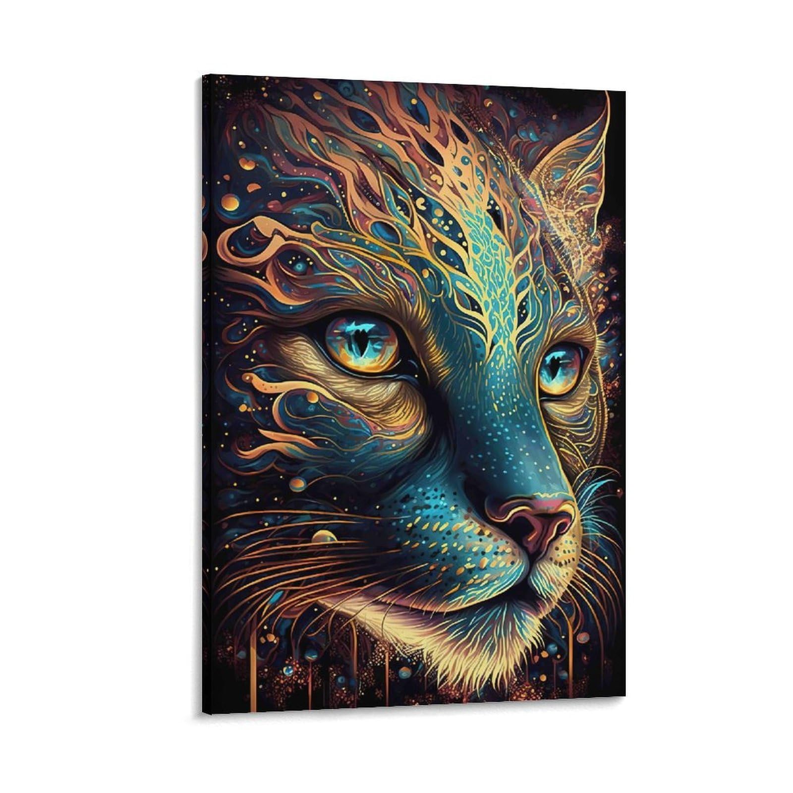 DHBANEIOK Fantasy Cat Portrait_3 Poster Artwork Giclee Canvas Prints Modern Wall Art Picture Wall Hanging for Office Gym Living Room Decor 08x12inch(20x30cm)