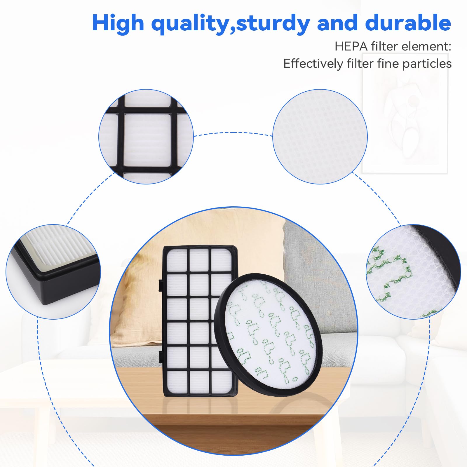 4 Filtres HEPA Pour Rowenta – Compatibles RO69xx / RO72xx, Haute Performance, Facile à Entretenir