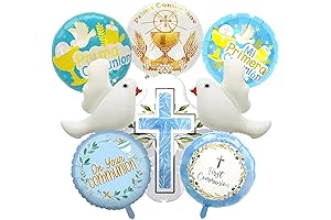 First Communion Decorations Balloons Kit 8 Pcs First Communion Foil Balloons