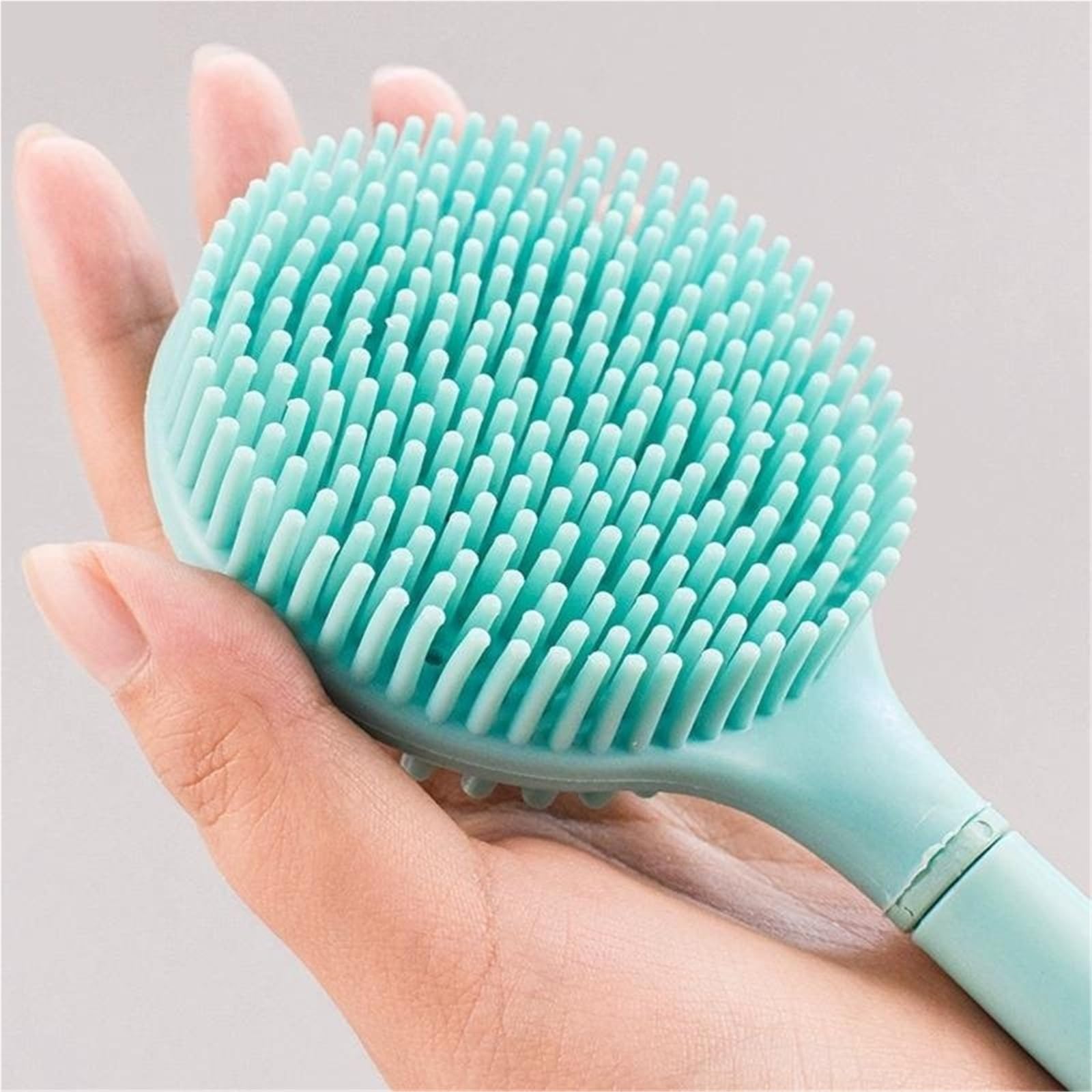 2 uds cuerpo limpieza profunda y masaje exfoliante cepillo de cerdas suaves doble cara mango largo silicona for frotar la espalda Para El BañO