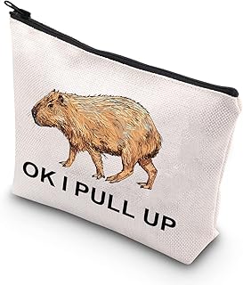 BDPWSS Capybara Makeup Bag Capybara Lover Gifts OK I Pull Up for Wildlife Lover Gifts Rodent Animal Lover Gifts Zipper Bag (I Pull UP CA)