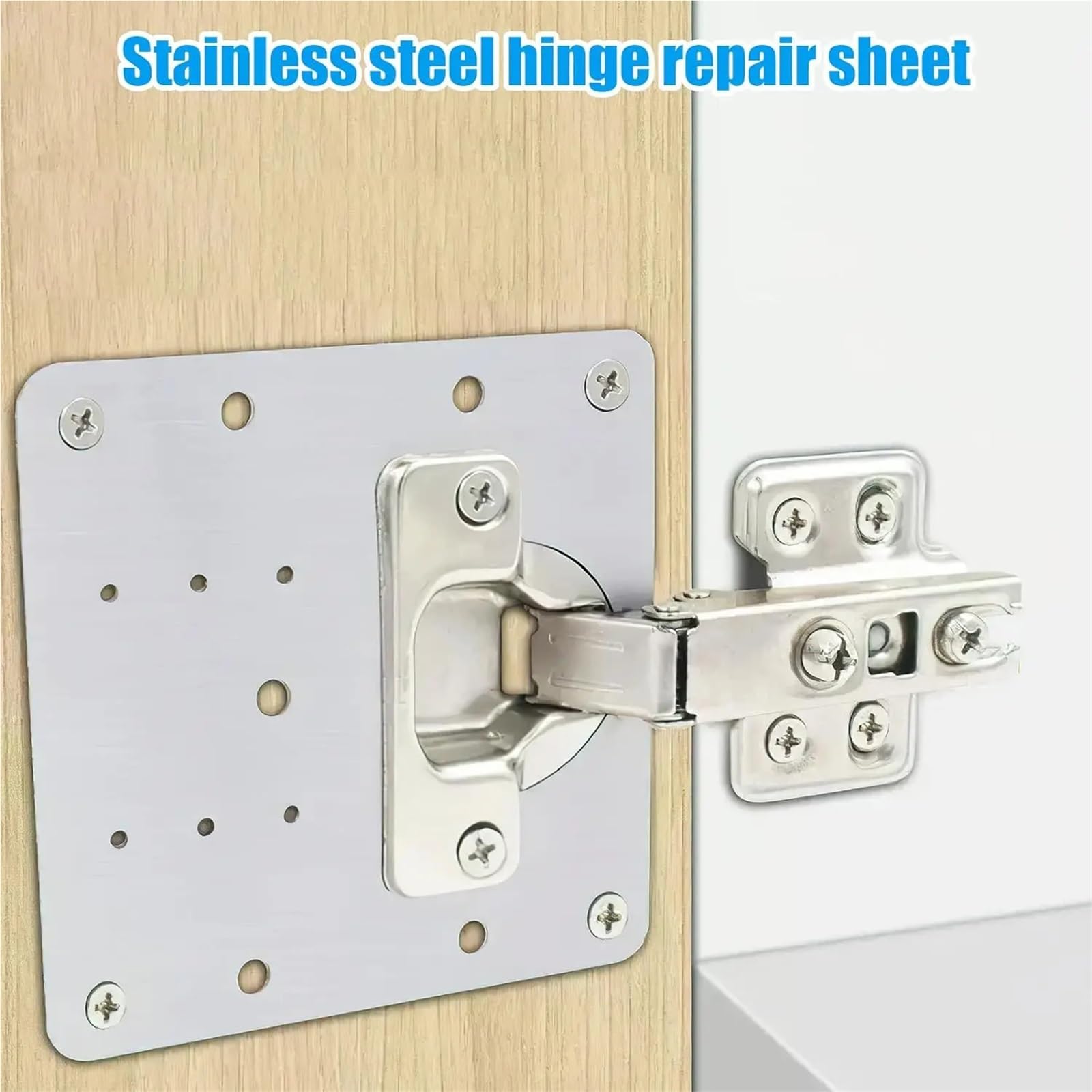 Placa De Reparación La Bisagra Puerta Del Gabinete Acero Para El Montaje Refuerzo(10pcs)