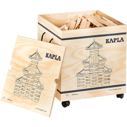 KAPLA Wooden Construction Set - 1000 Building Planks in a Chest - for Ages 3+