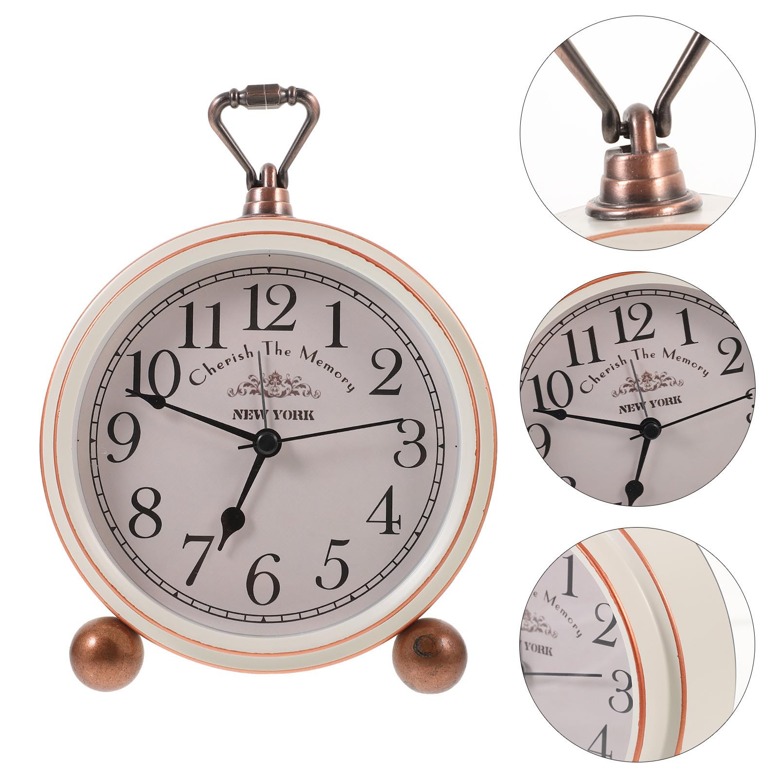 Alipis Reloj Despertador Retro de Metal para Escritorio Función Silenciosa y Escala de Clara Adecuado para Dormitorio y Sala
